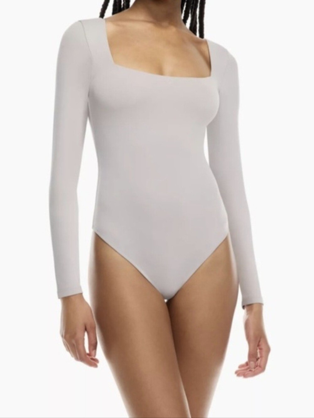 Aritzia Babaton Contour Bodysuit Gray Long Sleeve Size S